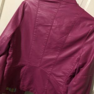 A pink leather jacket